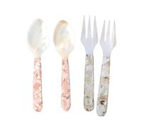 KIXZSAZ 4pack/lot Long Handled Dessert Spoon Experience Luxury Dining Simply Rinse with Water and Dry After Each to Every, Pink+White