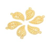 KIXZSAZ 50 Pieces Shaped Decor Elegant Leaves Decoration DIY Crafting Pendant Ornament Handmade Handicraft Accessories, Gold