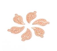 KIXZSAZ 50 Pieces Shaped Decor Elegant Leaves Decoration DIY Crafting Pendant Ornament Handmade Handicraft Accessories, Rose Gold