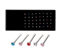 KIXZSAZ 60Pcs Nose Studs Set Screw Sturdy Small Pin Stainless Steel Decorative Piercing Jewelry Household Shop Men Girls Tools
