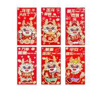 KIXZSAZ 6pack/lot Chinese Lunar Year Spring Festival Red Envelopes Traditional And Elegant Paper Chinese Red Envelopes Premium , 208F,6pcs , 6.7 inch