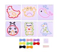 KIXZSAZ 6X Calm Down Threading Boards Sensory Toy for Birthday Toddler Kids Sensory Calm Down Threading Boards Thread Board Kids, Animal