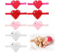 KIXZSAZ 8pcs Baby Headband Set With Heart Shape Cute And Beautiful Chiffon Baby Girl Headband Hair Accessory Hair Bands Hairband