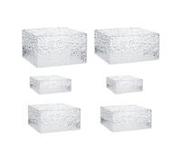 KIXZSAZ Acrylic Riser Display Stands with Hollow Bottoms Deliver Organized Solutions for Different Event Arrangement Needs Collectible Toys Jewelry Cosmetics Nesting Stands, 6 Piece Set