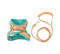 KIXZSAZ Adhesive Tape Buckle Cat Harness For Safe Traction And Preventing Detachment Cloth Cat Leash And Harness Set, Orange green, L