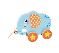KIXZSAZ Animal Push And Pull Along Toy Developmental Toys For Toddlers Encouraging Confidence In Learning Through Play Pull Along Toy For Kids Girls Boys Birthday Gift, Elephant, 17.5x5.3x15.8cm