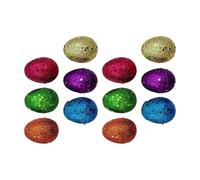 KIXZSAZ Assorted Bright Fillable Easter Eggs Colorful Holiday Gift Ideas Fun Fillers Kids Activities Materialfillable Easter Eggs Made of Pp Basket Stuffers, Glitter, 6x4.3cm