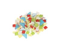 KIXZSAZ Assorted Craft Glass Pieces Stones Vibrant Mosaic Tiles for Creative Projects, Blue Red, 1-2cm