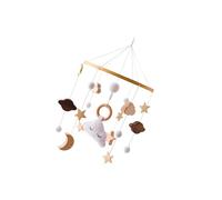 KIXZSAZ Baby Crib Mobile Sensory Toy Nursery Decor Rattles Soft and Colorful Wooden Hanging, Cloud, 23 x 44cm