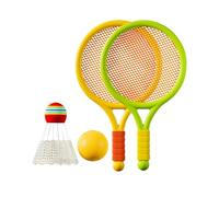 KIXZSAZ Badminton Rackets Children Shuttlecocks Racquet Equipment Supporting Kids In Developing Sports Skills Kids Badminton Tennis Rackets Set Sports Game, Yellow Green, 39x23cm