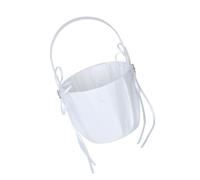 KIXZSAZ Beautiful for Ivory Satin Double Heart Wedding Flower Girl Basket, large silver rhinestones