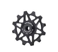 KIXZSAZ Black/Red/Gold Road Bike Ceramic Pulleys Bicycle Rear Derailleur Wear-resistant Cycle 12T Bearing Wheel Roller, Black, 12T