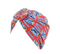 KIXZSAZ Bohemian Styles Turbans for Women Elastic Design V-shaped Bonnet Pleated Headcap Fancy Headwear Swirly Headcover, red