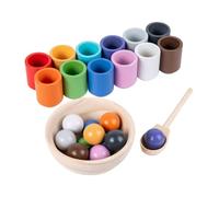 KIXZSAZ Brain Training Educational Toy For Developing Problem-solving Skills Wood Balls In Cups Wooden Toys Improves Memory
