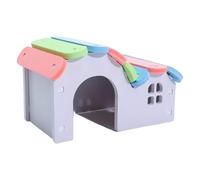 KIXZSAZ Castle House Hideout Hamster Deluxe Layers Funny Nest Toy Wooden Plastic Habitat Case Accessories Space Room Pets