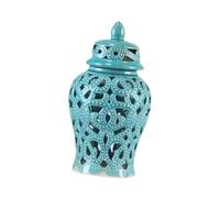 KIXZSAZ Ceramic Ginger Jar Flower Vase Decorative Storage Organizer Elegant Craftsmanship Floral Display Living Room Home Accent Centerpiece Chinese Porcelain Creative Stoneware