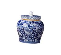 KIXZSAZ Ceramic Ginger Jar Tea Storage Container Traditional Green Glazed Jar Stylish Tea Canister Collection And Decor Ceramic Ginger Storage Container Green