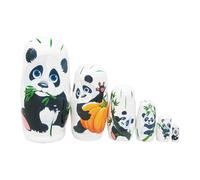KIXZSAZ Charming Handcrafted Matryoshka Dolls Stacking Toys Unique Fun Decor Engaging Birthday Gift Ideas For Young Children Cute Cartoon Animal Pattern