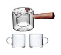 KIXZSAZ Charming Teapot Teaware Set Built Heat Resistant Glass Brewing Flower Teas Or Serving Milk in Style Well Serves Family Daily Drinking Heat Resistant Glass Clear Flower Teapot with Lid