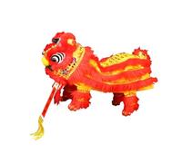 KIXZSAZ Chinese Marionette Lion Toy With String Sturdy Puppet Gift For Kids Joyful Decoration For New Year Celebration Events Handmade Decoration Arts For Women Men Girls Boys, Yellow Red, 38x20cm
