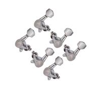 KIXZSAZ Classical Guitar Guitar Peg Bass Machine Heads Heavy Duty Pegs Suited For Acoustic Enthusiasts Acoustic Tuning Machines Tuning Keys Pegs Electric String, 3R 3L Silver, 23x17.5x25mm