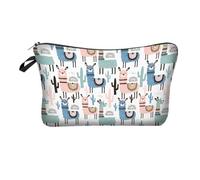 KIXZSAZ Convenient Canvas Wallet - Organize Cards and Cash with Ease Polyester Waterproof Makeup Bag Alpaca Makeup Bag