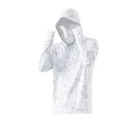 KIXZSAZ Cooling Breathable Light Thin Hooded Coat Summer Wear Quick Drying Sun Jacket Keeping Cool Lightweight Polyester Makes Sure Men Sun Jacket Dries Quickly, White, M