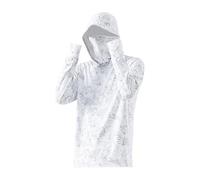 KIXZSAZ Cooling Breathable Light Thin Hooded Coat Summer Wear Quick Drying Sun Jacket Keeping Cool Lightweight Polyester Makes Sure Men Sun Jacket Dries Quickly, White, L
