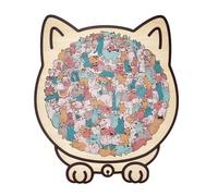 KIXZSAZ Cute Cat 3D Wooden Puzzles Exciting 135 Piece Challenge Fun Puzzle Solving Activities At Home Durable Cat Puzzletoy 3d Jigsaw 135Piece, Macron color