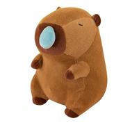 KIXZSAZ Cute Snuggling Capybara Plush Toy Lifelike Stuffed Figure Beautiful Decoration for Office and Snuggling Plush Animal Doll Cute Stuffed Cosplay, Brown, 35cm