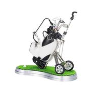 KIXZSAZ Decorative Golf Desk Toy Office Table Gadgets Mini Golf Bag Pen Holder Gift For Enthusiasts 3 Mini Club Pens And 1 Miniature Ball Souvenir With Cart Desktop Decoration
