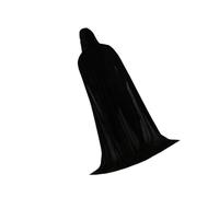 KIXZSAZ Deluxe Velvet Hooded Cloak Long Robe Witch Capes Halloween Costume Party Adult, Black, 150cm
