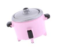 KIXZSAZ Dollhouse Electric Cooker Dollhouse Kitchen Furniture Beautifully Crafted To Fit Any Setup For Adding Life Atmosphere For Suit For 1/12 And Doll MaterialMetal ColorPink