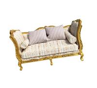 KIXZSAZ Dollhouse Furniture Dolls House Sofa Miniatures Amazing Interior Décor For Enhancing Dollhouse Experience Furniture Dolls House Sofa Model Decor, Gold, Double