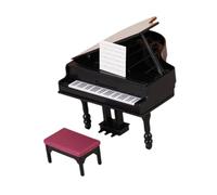 KIXZSAZ Dollhouse Miniature Piano Scene Accessory Attractive Musical Model Captivating Various Play Mini Piano Cover Of Model Can Be Flipped Open Or Closed Doll House Decor Mini With Stool Music Room
