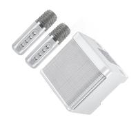 KIXZSAZ Double Mai Joy Sings To Start Life - K Sing Machine With 2 Wireless Microphones Plastic With Battery With Accessory, white