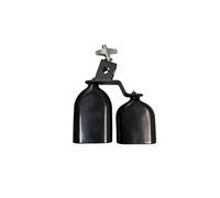 KIXZSAZ Double Mounted Bell Cowbell Drum Accessory Provides Unmatched Low Pitched Sound Enhances Kids Musical Learning High And Low Tone Cowbell Drum Accessory, black, 17x13x4cm