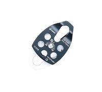 KIXZSAZ Double Pulley Block Climbing Wheel Double Sheave Greatly Improves Rigging Strategies While Climbing Efficiently Mountaineering Pulley Ball Bearings Rappelling, Black, 151.5x82mm