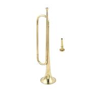 KIXZSAZ Durable Brass Bugle Crafted For Young Team Musicians Seeking Lightweight Portable Marching Portable C Flat Bugle Brass Blowing