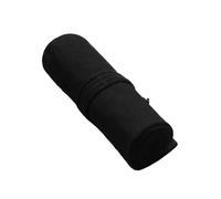 KIXZSAZ Durable Canvas Pencil Case with Roll-up and Rope Fixtures Polyester Stationery Pen Bag Holes Large Capacity Waterproof, Black, 12