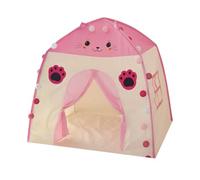 KIXZSAZ Durable Children Playhouse With Fairy Lights Let Adventure Begin Cloth Princesses Castle Play Tent Play House Tent, pink cat（210D）