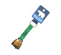 KIXZSAZ Durable Loud Bear Bell Outdoor Camping, Green Strap Bronze, 12x3.5cm