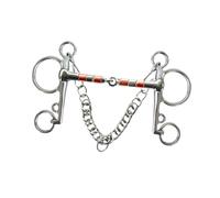 KIXZSAZ Durable Stainless Steel Horse Bit With Premium Visual Appeal Gift Giving Among Equestrians Hooks And Curb Chain Horse Hooks Chain Roller H Shape Stainless Steel, Silver, 135mm