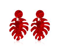 KIXZSAZ Ear Hook Valentine's Day Gift Daily Wear Acrylic Drop Earring Exquisite Dangle Earrings for Wedding Summer Supplies, Red
