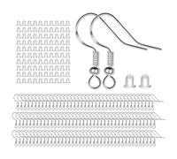 KIXZSAZ Earring Making Hooks Earring Jewelry Making Supplies to Professional Look While Creating Beautiful Designs Jewelry Supplies Stud Post, Silver, 12x9x1.8cm