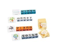 KIXZSAZ Educational Sight Words Learning ABC Crossword Comprehensive Learning Set Wooden Blocks Spelling Game Fun Development Fast Paced Word Race Game With Flash Cards Blocks , withour Bell