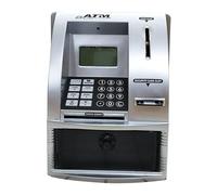 KIXZSAZ Electronic Money Bank For Kids With Daily Alarm Feature And Backlight Function Encourages Financial Awareness Early Piggy Bank Cash Container Mini ATM Piggy Toy, silver, 13x13.5x17cm