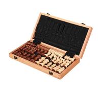 KIXZSAZ Elegant Wooden Chess Set Offers Plus Checkers Board Game Developing Strategic Thinking Skills For Beginners 2 In 1 Board Games Travel Case Beginner Chess Set