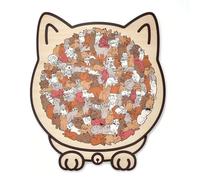 KIXZSAZ Enjoy Puzzle Solving With Cute Cat 3D Jigsaw Wooden Puzzles Featuring 135 Pieces For Home Decoration 135Piece Cat Puzzletoy Durable, Maillard color
