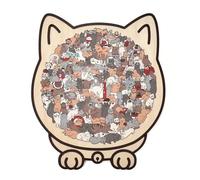 KIXZSAZ Enjoy Puzzle Solving With Cute Cat 3D Jigsaw Wooden Puzzles Featuring 135 Pieces For Home Decoration 135Piece Cat Puzzletoy Durable, Morandi color